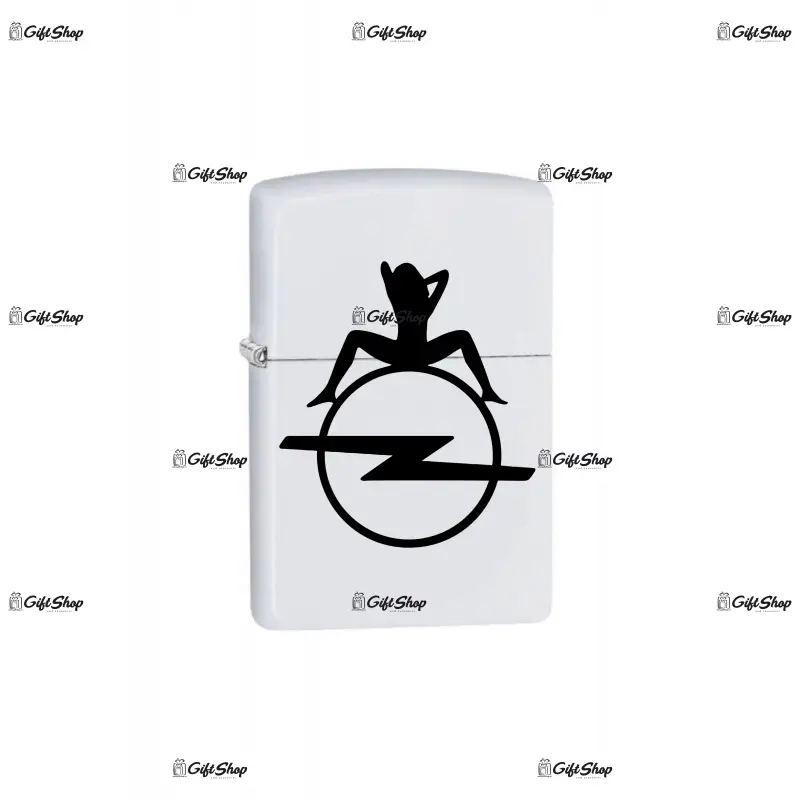 Opel, bricheta metalica gravata laser cu mesaj, model 3